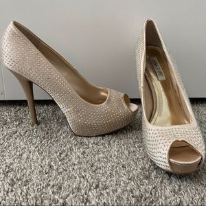 Nude Jennifer Lopez heels with rhinestones